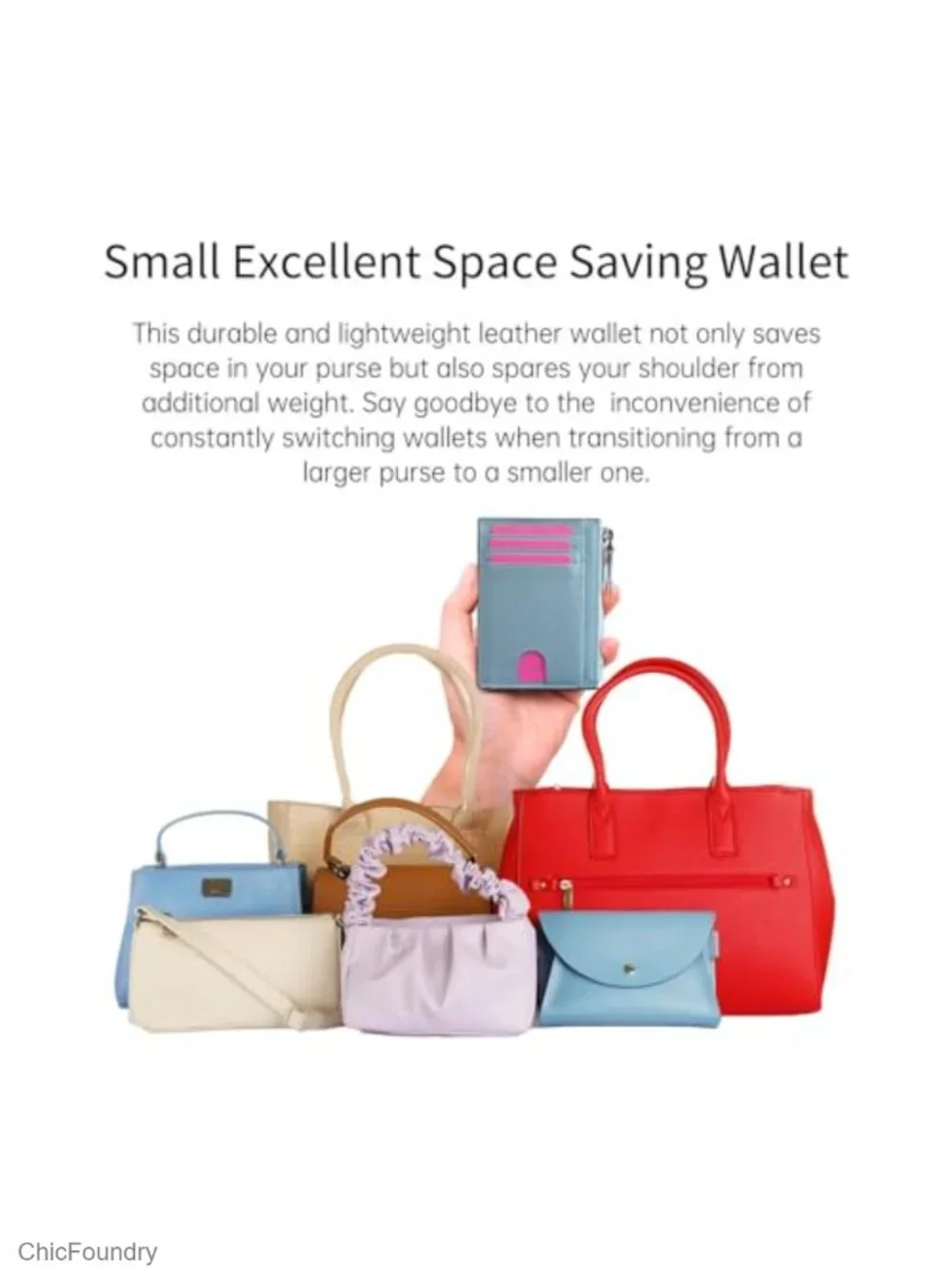 Genuine Leather Slim RFID Blocking Wallet for Women, Card Holder with Zippered